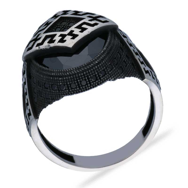 Sterling Silver 925 Men's Solitaire Ring - FKJRNSLU2046