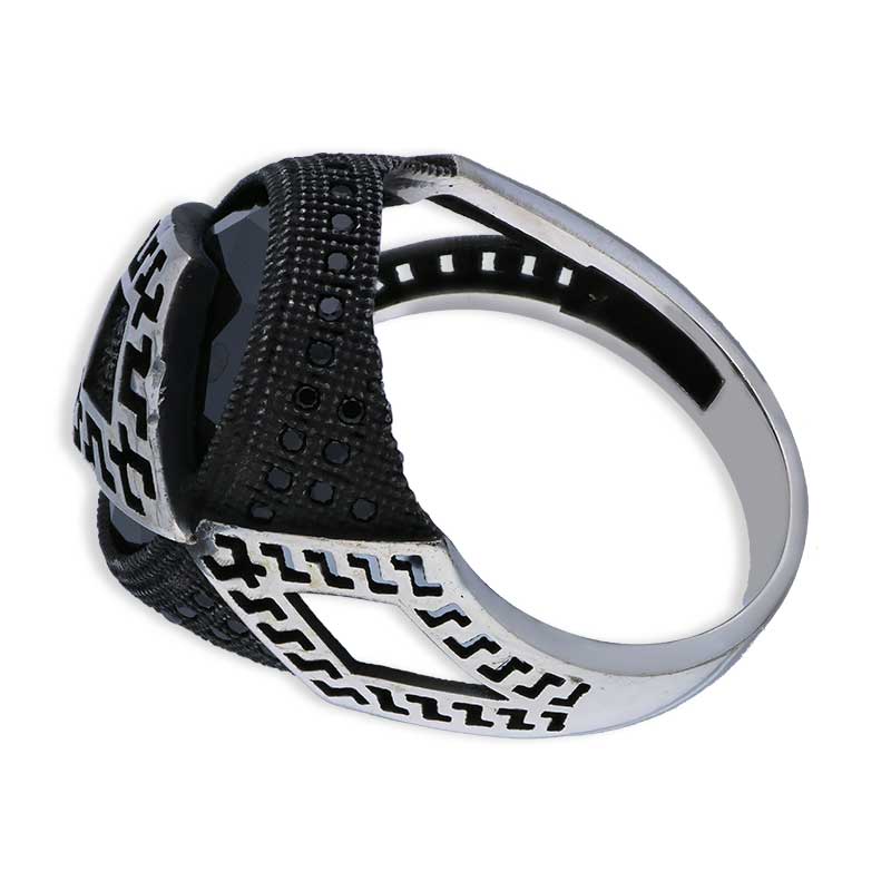 Sterling Silver 925 Men's Solitaire Ring - FKJRNSLU2046
