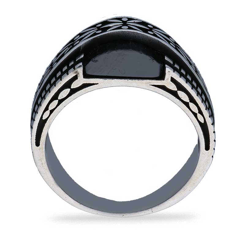 Sterling Silver 925 Men's Solitaire Ring - FKJRNSLU2044