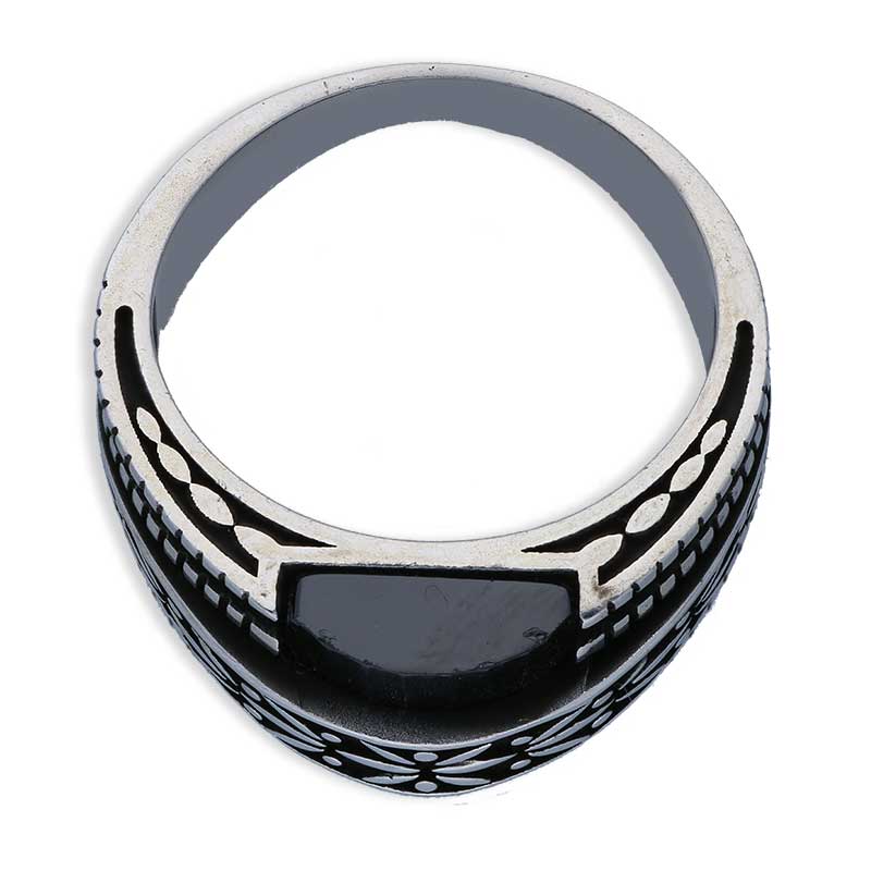 Sterling Silver 925 Men's Solitaire Ring - FKJRNSLU2044