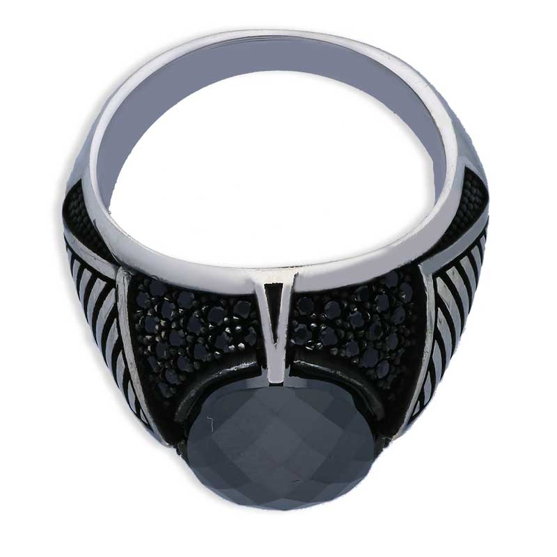Sterling Silver 925 Men's Solitaire Ring - FKJRNSLU2047