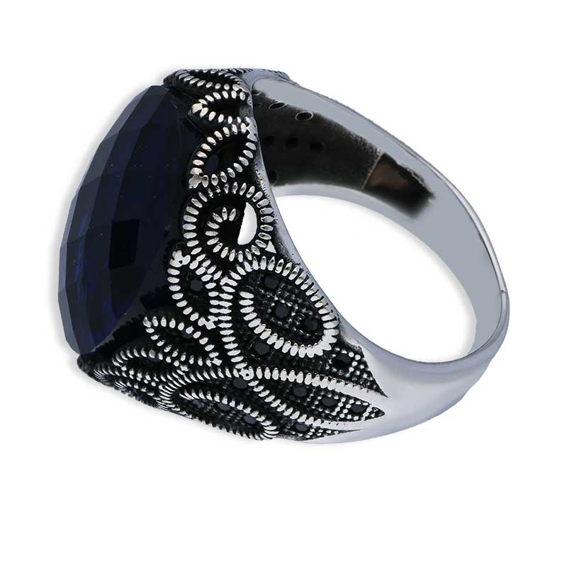 Sterling Silver 925 Men's Solitaire Ring - FKJRNSLU2038