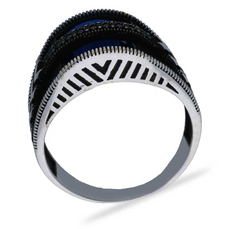 Sterling Silver 925 Men's Solitaire Ring - FKJRNSLU2035