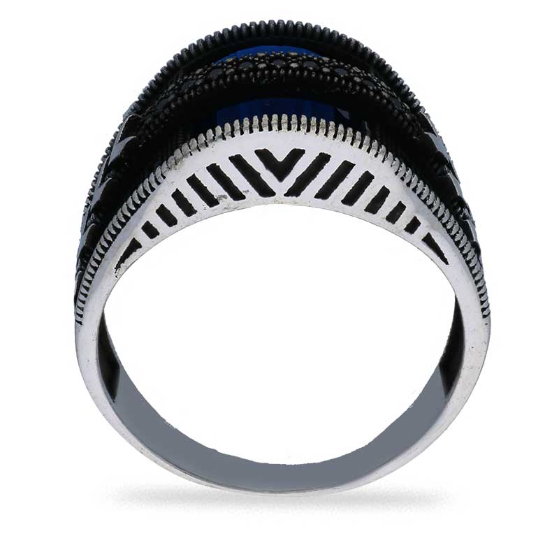 Sterling Silver 925 Men's Solitaire Ring - FKJRNSLU2035