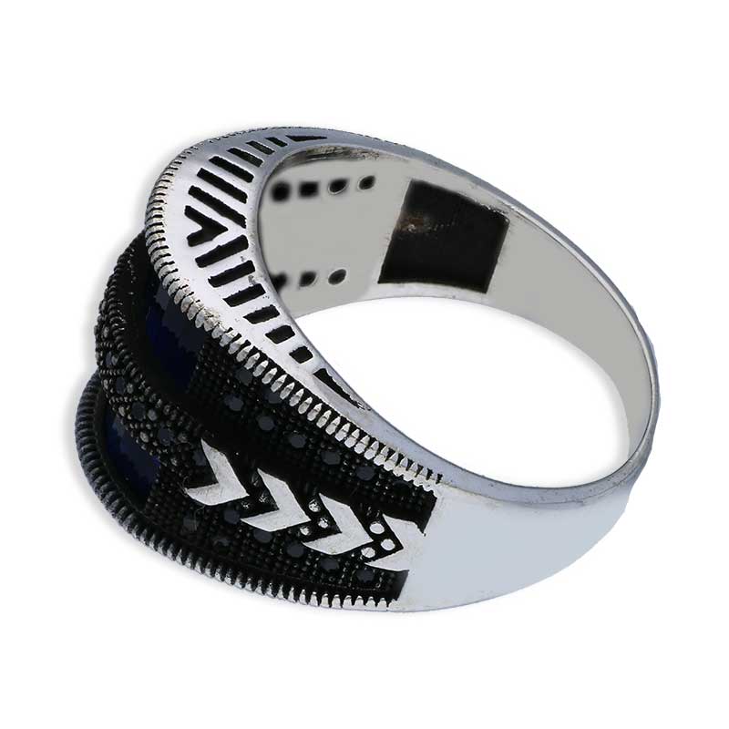 Sterling Silver 925 Men's Solitaire Ring - FKJRNSLU2035