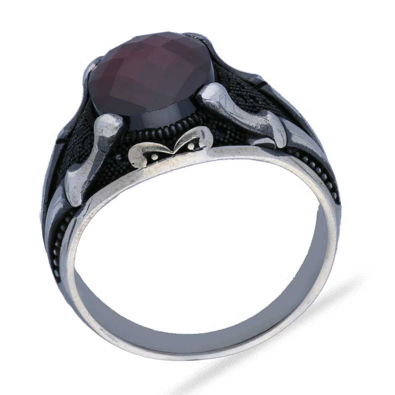 Sterling Silver 925 Men's Solitaire Ring - FKJRNSLU2043
