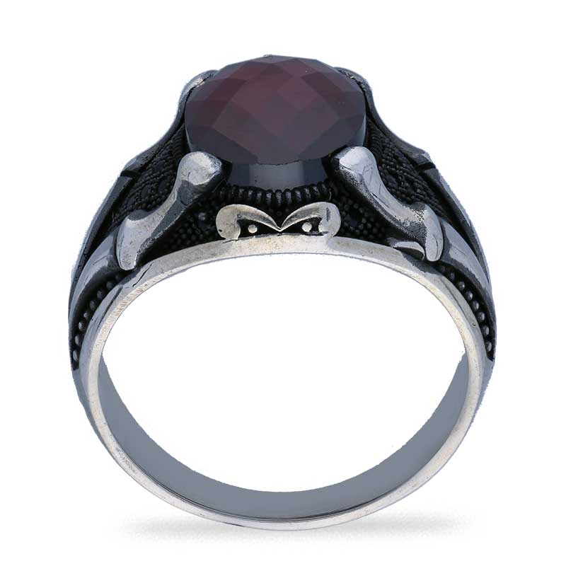 Sterling Silver 925 Men's Solitaire Ring - FKJRNSLU2043