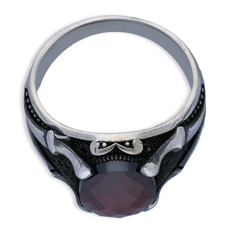 Sterling Silver 925 Men's Solitaire Ring - FKJRNSLU2043