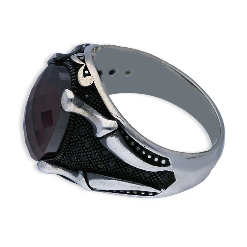 Sterling Silver 925 Men's Solitaire Ring - FKJRNSLU2043