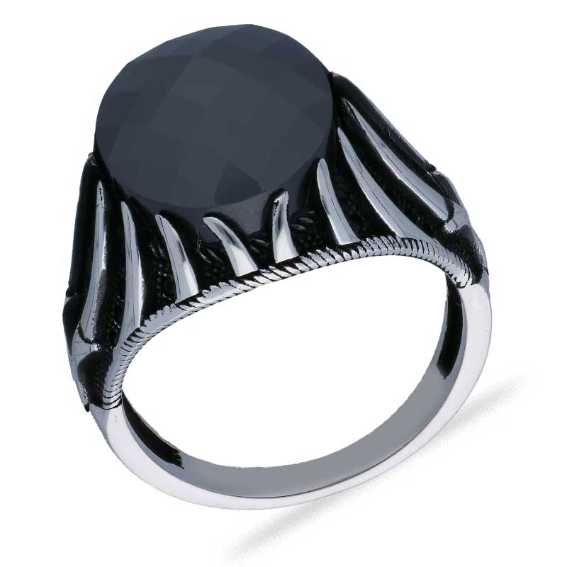 Sterling Silver 925 Men's Solitaire Ring - FKJRNSLU2049