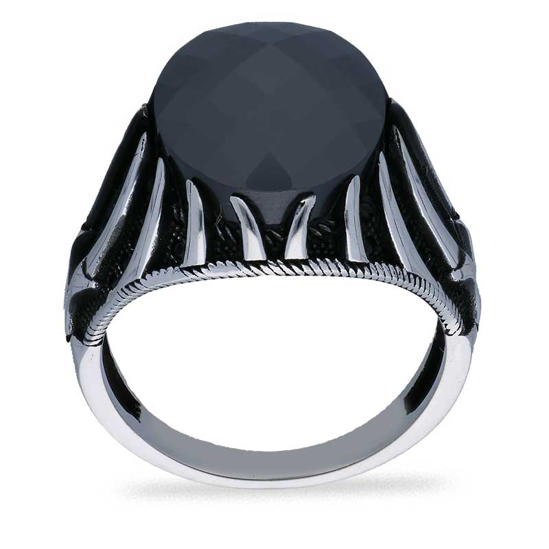 Sterling Silver 925 Men's Solitaire Ring - FKJRNSLU2049
