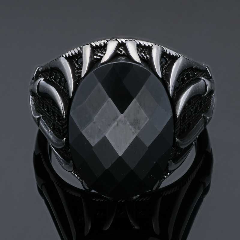 Sterling Silver 925 Men's Solitaire Ring - FKJRNSLU2049