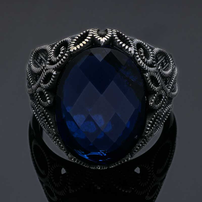 Sterling Silver 925 Men's Solitaire Ring - FKJRNSLU2038