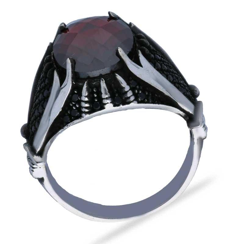Sterling Silver 925 Men's Solitaire Ring - FKJRNSLU2039