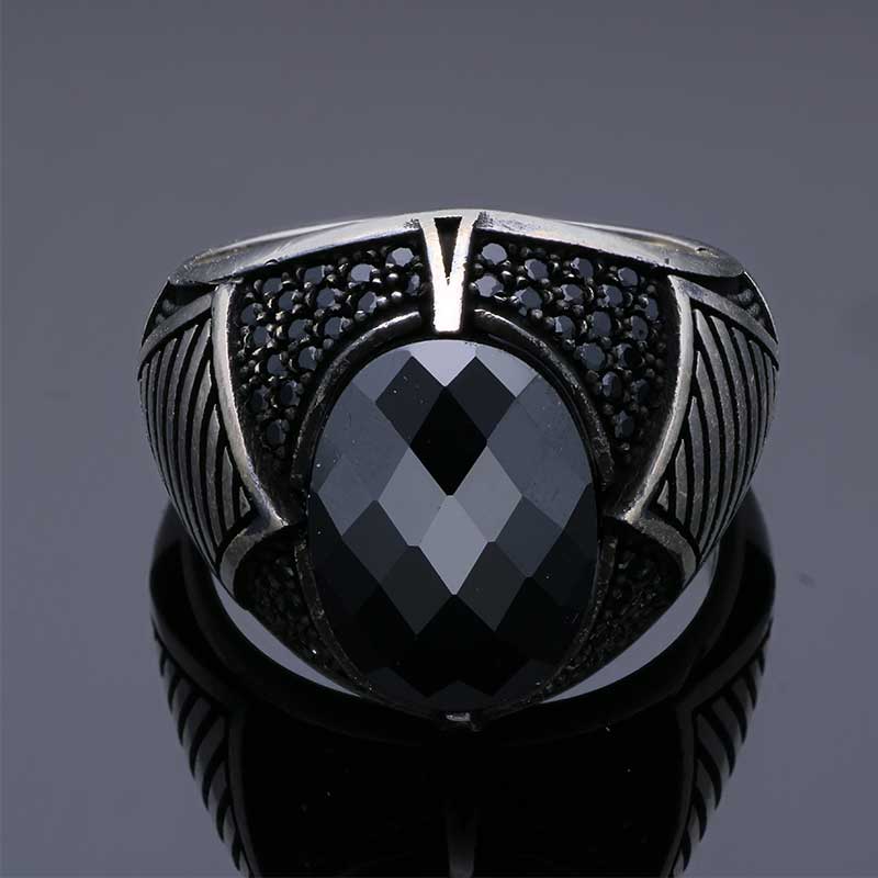 Sterling Silver 925 Men's Solitaire Ring - FKJRNSLU2047
