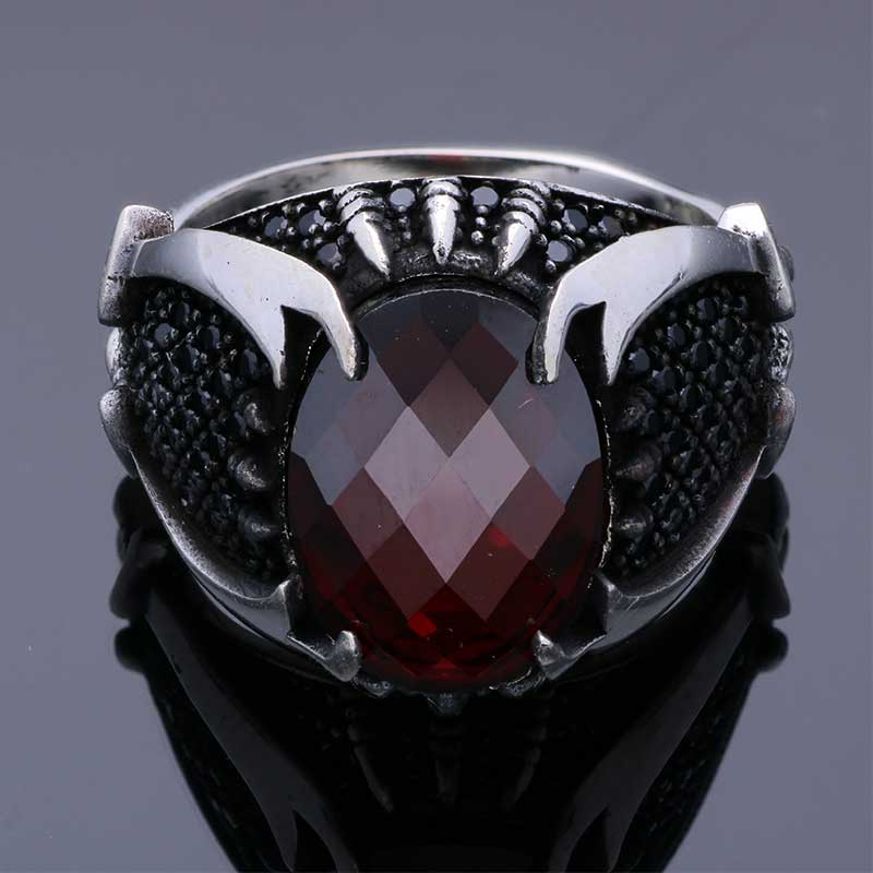 Sterling Silver 925 Men's Solitaire Ring - FKJRNSLU2039