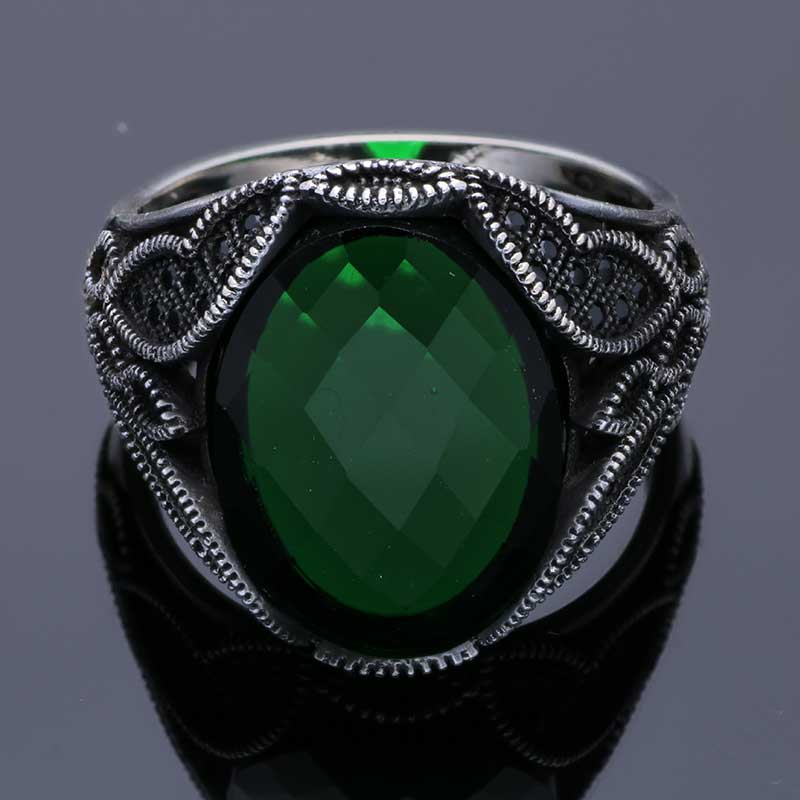 Sterling Silver 925 Men's Solitaire Ring - FKJRNSLU2034