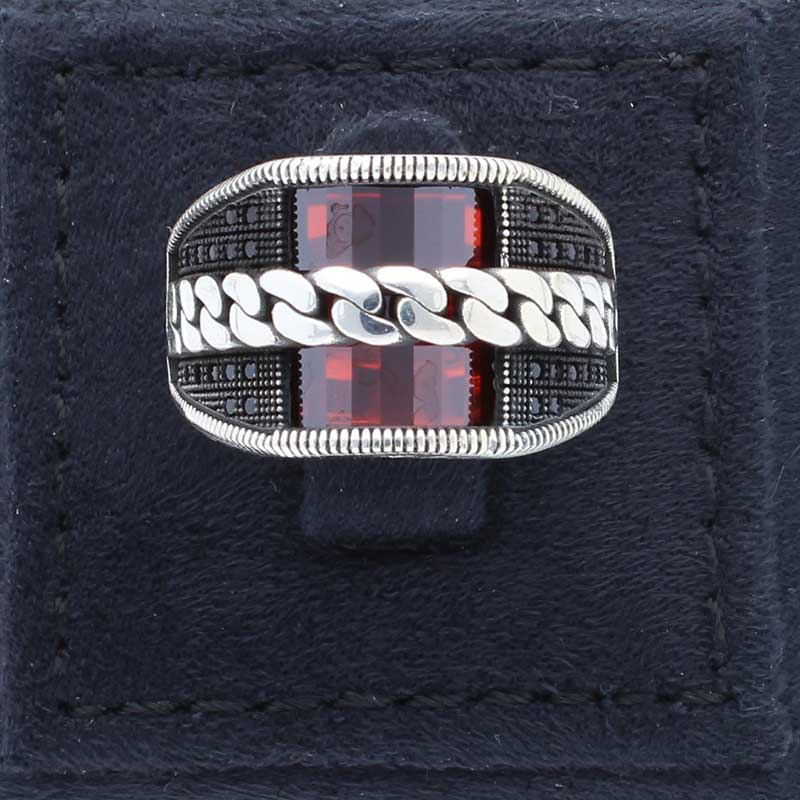 Sterling Silver 925 Men's Solitaire Ring - FKJRNSLU2041