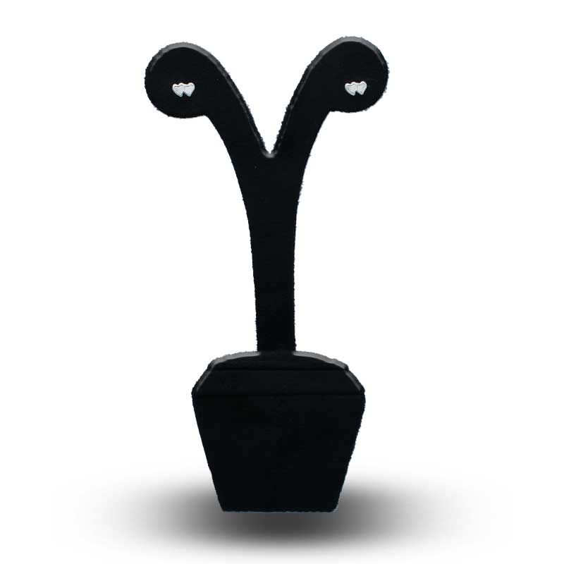 Sterling Silver 925 Twin Hearts Stud Earrings - FKJERNSLU3107