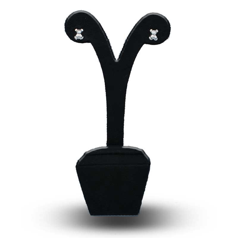 Sterling Silver 925 Teddy Bear Stud Earrings - FKJERNSLU3108