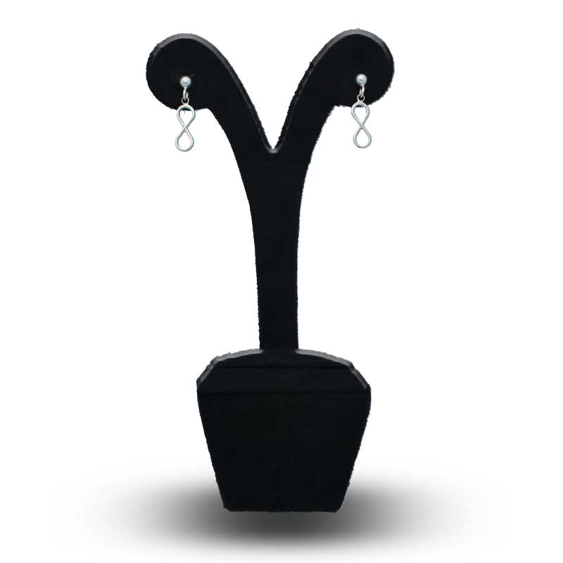 Sterling Silver 925 Hanging Infinity Drop Earrings - FKJERNSLU3116