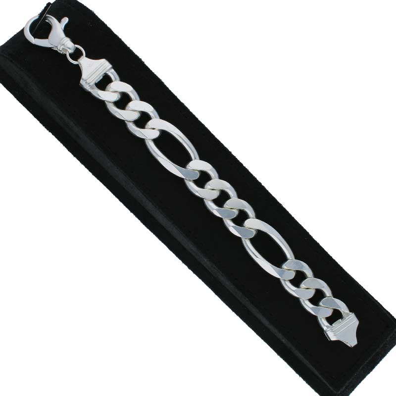 Sterling Silver 925 Men's Figaro Bracelet - FKJBRLSLU1039