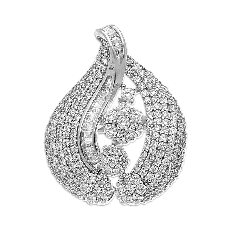 Sterling Silver 925 Leaf Shaped Pendant Set (Necklace, Earrings and Ring) - FKJNKLSTSLU2031