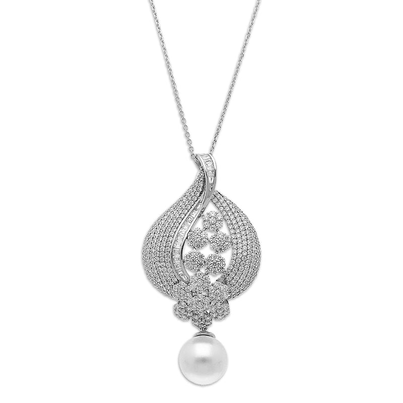 Sterling Silver 925 Leaf Shaped Pendant Set (Necklace, Earrings and Ring) - FKJNKLSTSLU2031