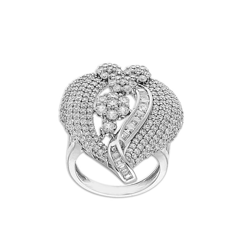 Sterling Silver 925 Leaf Shaped Pendant Set (Necklace, Earrings and Ring) - FKJNKLSTSLU2031