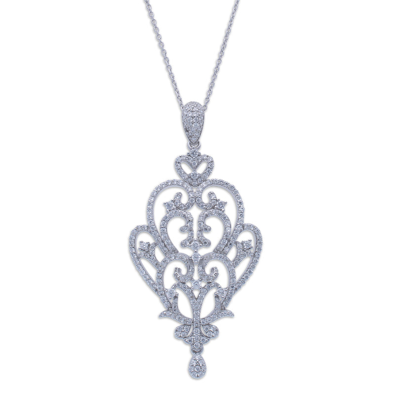 Sterling Silver 925 Pendant Set (Necklace, Earrings and Ring) - FKJNKLSTSLU2029