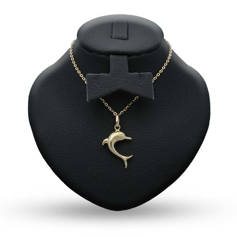 Gold Necklace (Chain with Dolphin Pendant) 18KT - FKJNKL18KU1102
