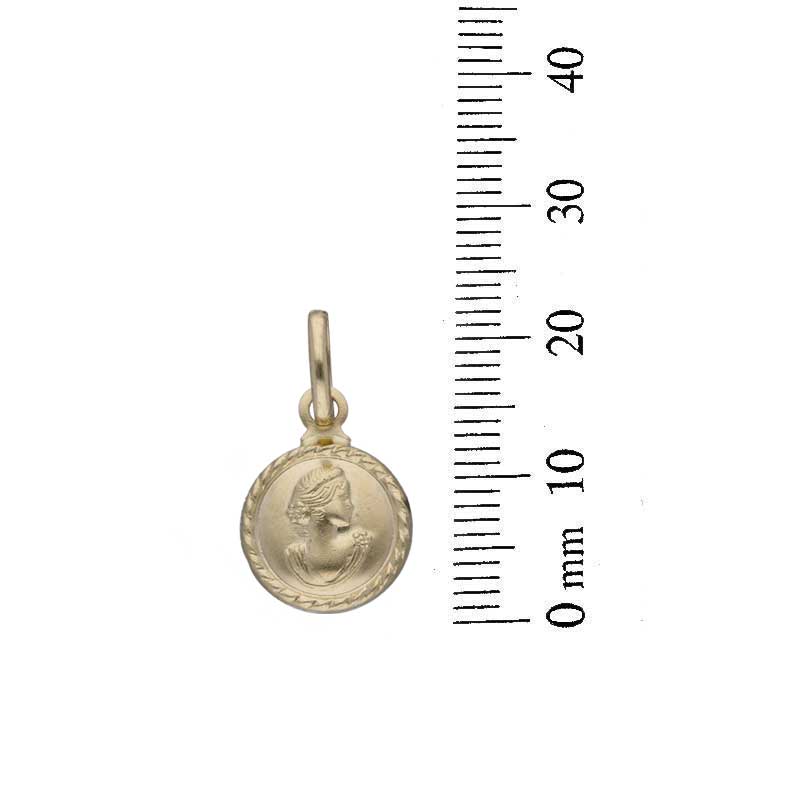 Gold Necklace (Chain with Queen Round Shaped Pendant) 18KT - FKJNKL18KU1105