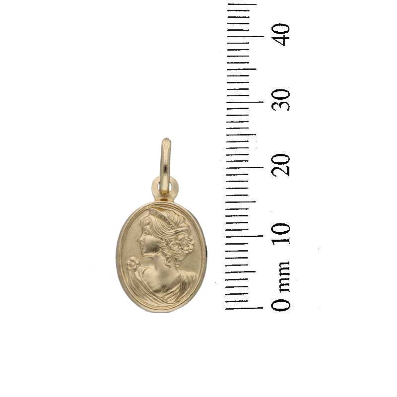 Gold Necklace (Chain with Queen Oval Shaped Pendant) 18KT - FKJNKL18KU1104