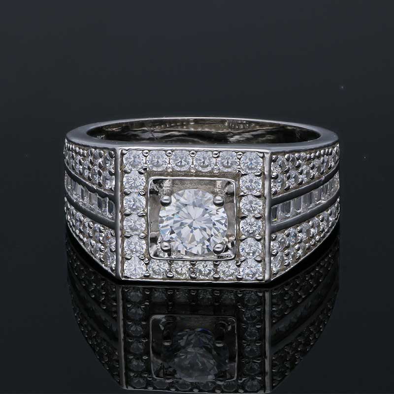 Sterling Silver 925 Men's Solitaire Ring - FKJRNSLU2058