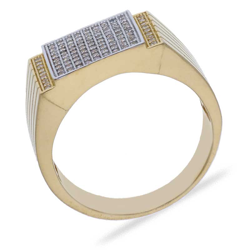 Sterling Silver 925 Men's Gold Plated Ring - FKJRNSLU2055