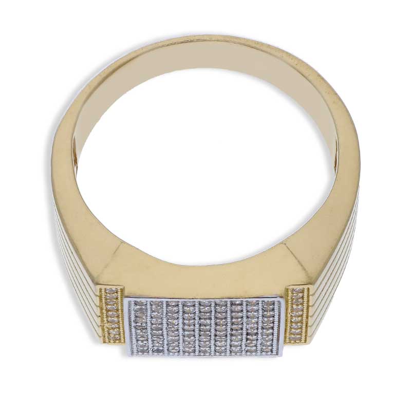 Sterling Silver 925 Men's Gold Plated Ring - FKJRNSLU2055