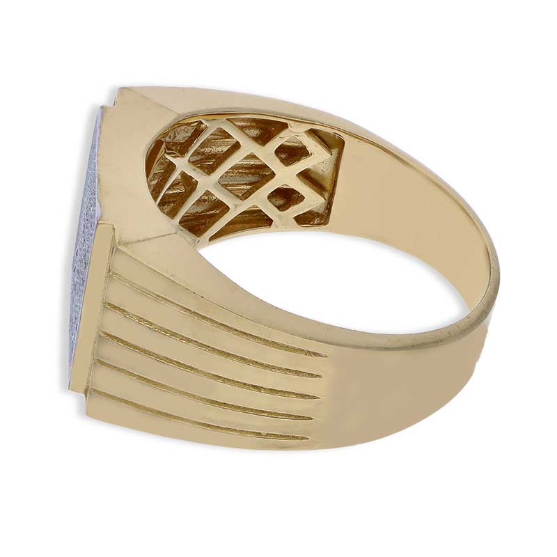 Sterling Silver 925 Men's Gold Plated Ring - FKJRNSLU2055