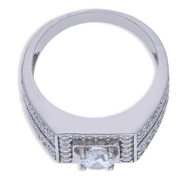 Sterling Silver 925 Men's Solitaire Ring - FKJRNSLU2058