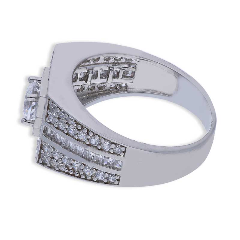 Sterling Silver 925 Men's Solitaire Ring - FKJRNSLU2058