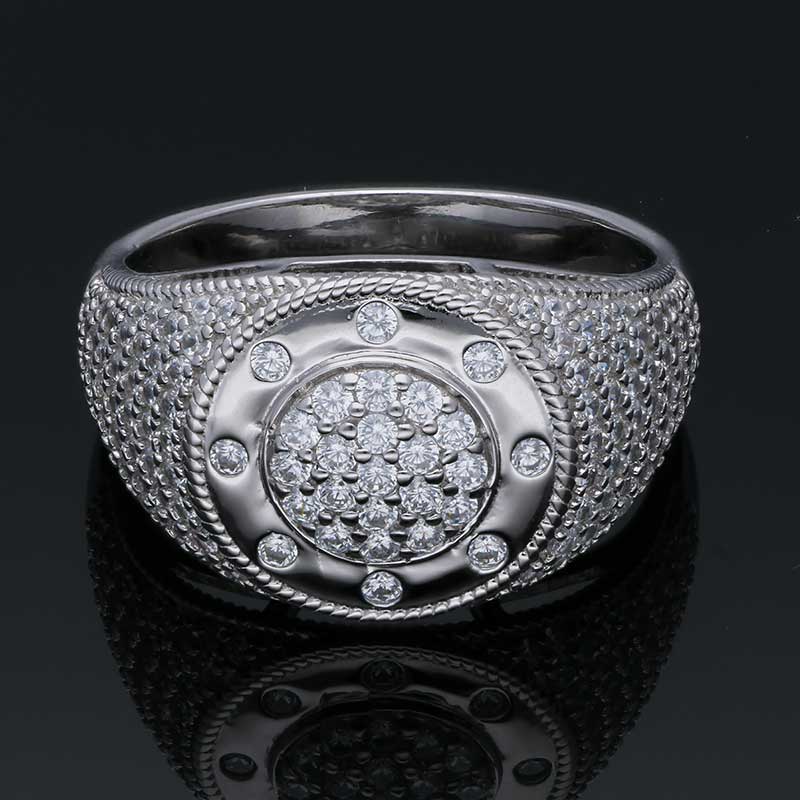 Sterling Silver 925 Round Shaped Men's Ring - FKJRNSLU2065