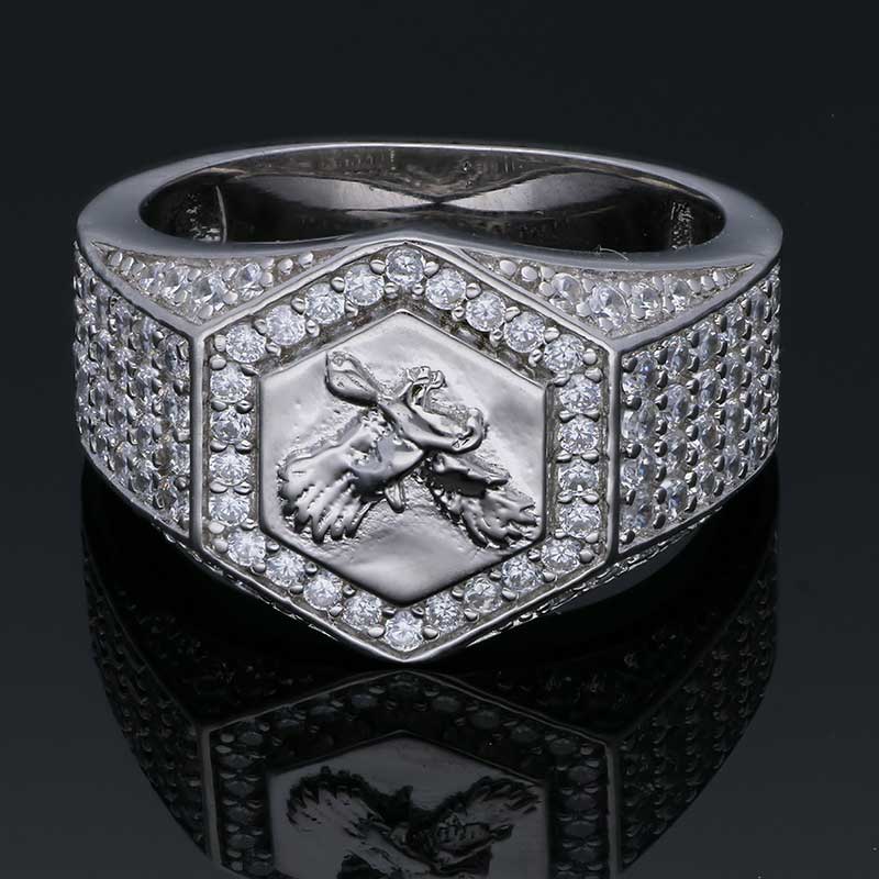 Sterling Silver 925 Eagle Shaped Men's Ring - FKJRNSLU2064