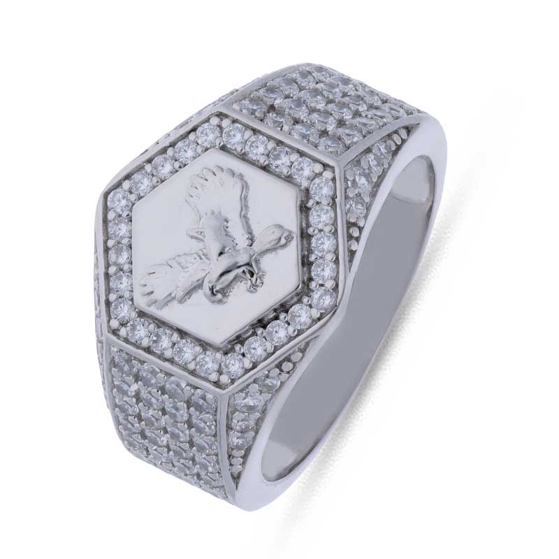 Sterling Silver 925 Eagle Shaped Men's Ring - FKJRNSLU2064