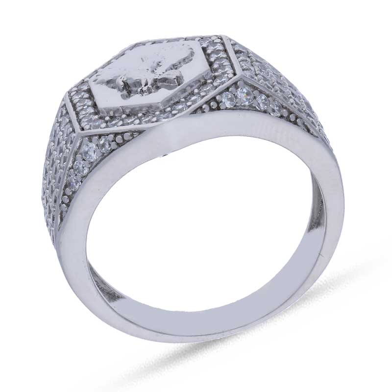 Sterling Silver 925 Eagle Shaped Men's Ring - FKJRNSLU2064
