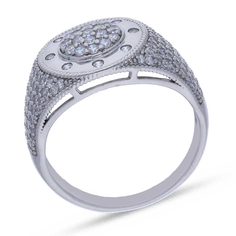 Sterling Silver 925 Round Shaped Men's Ring - FKJRNSLU2065