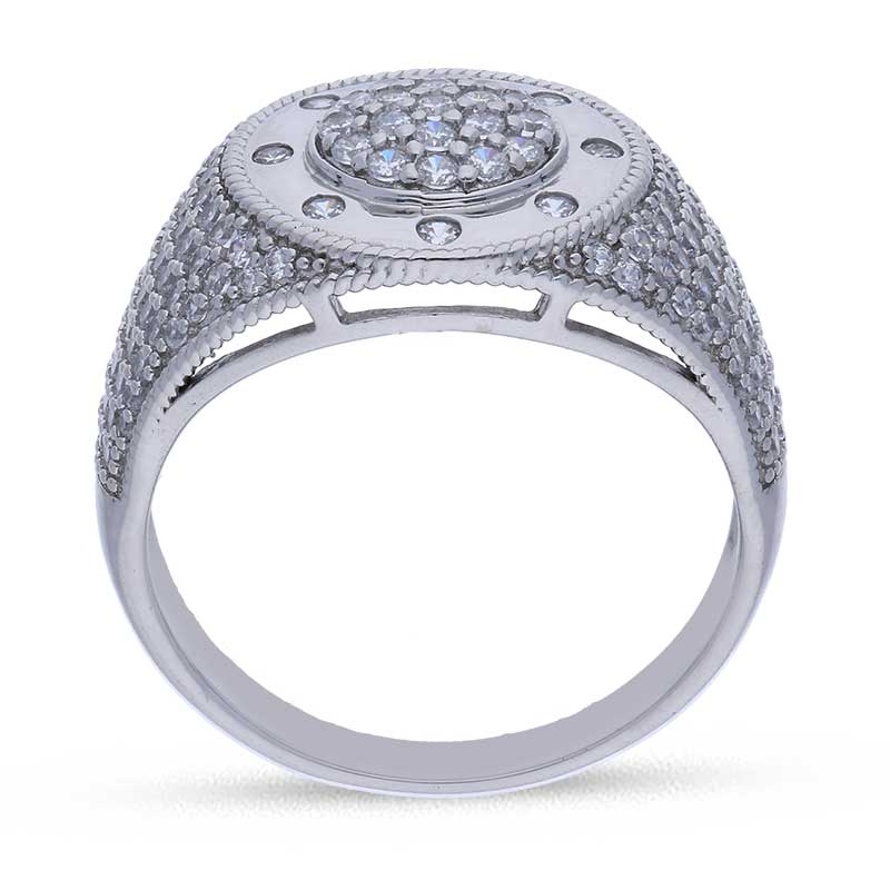 Sterling Silver 925 Round Shaped Men's Ring - FKJRNSLU2065