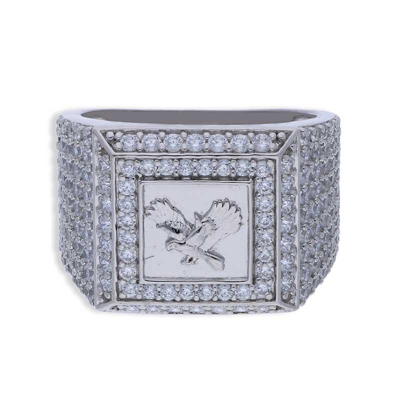 Sterling Silver 925 Eagle Shaped Men's Ring - FKJRNSLU2066