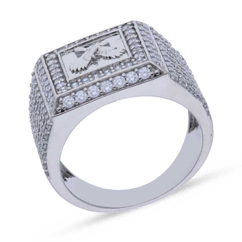 Sterling Silver 925 Eagle Shaped Men's Ring - FKJRNSLU2066
