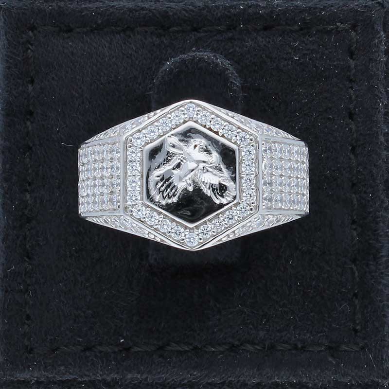 Sterling Silver 925 Eagle Shaped Men's Ring - FKJRNSLU2064