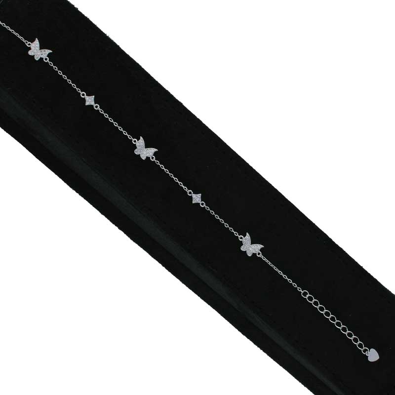 Sterling Silver 925 Butterfly Bracelet - FKJBRLSLU1053