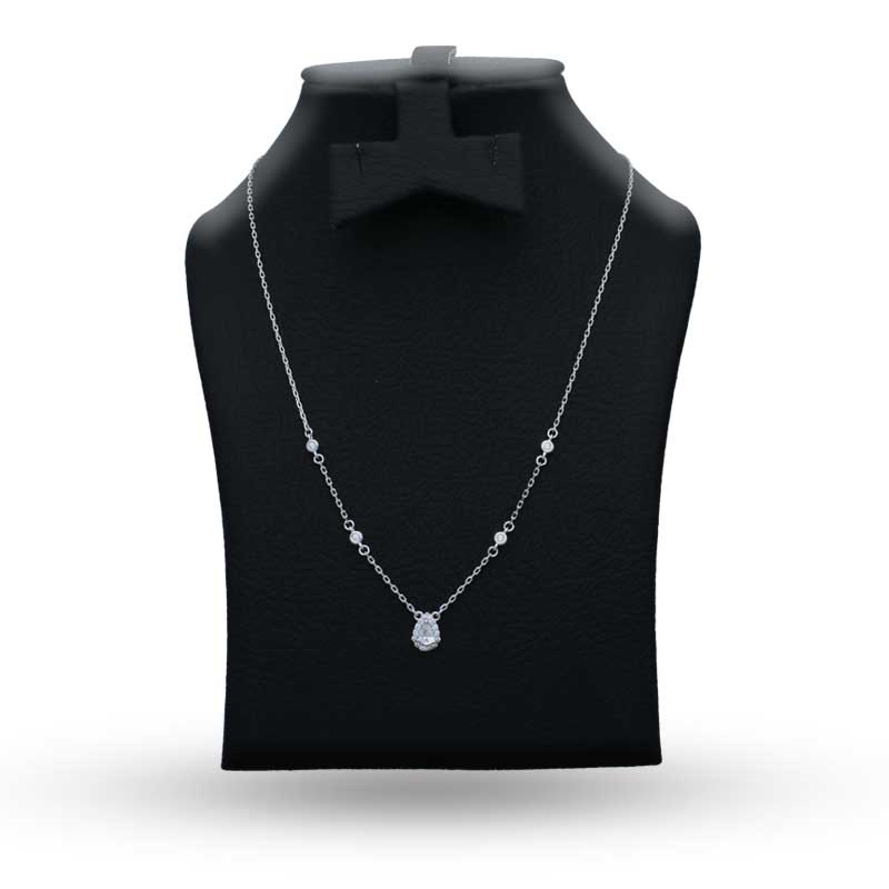 Sterling Silver 925 Pear Shaped Necklace - FKJNKLSLU1110
